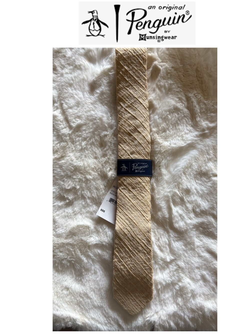 5/$30 Original Penguin Champagne Textured Tie NWT